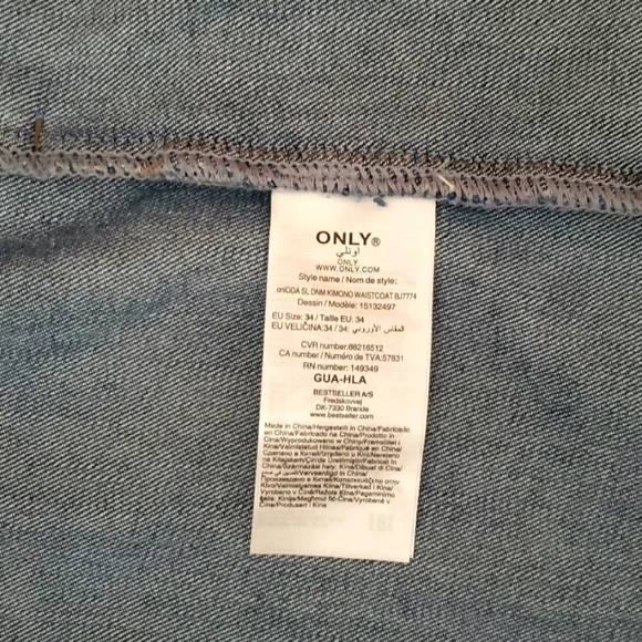 Only Denim Vest, Tie Waist - Picture 4 of 5